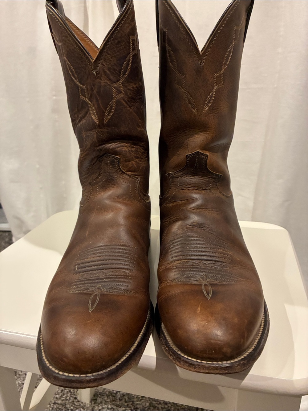 Justin Boots Brown Leather Western Cowboy Boots